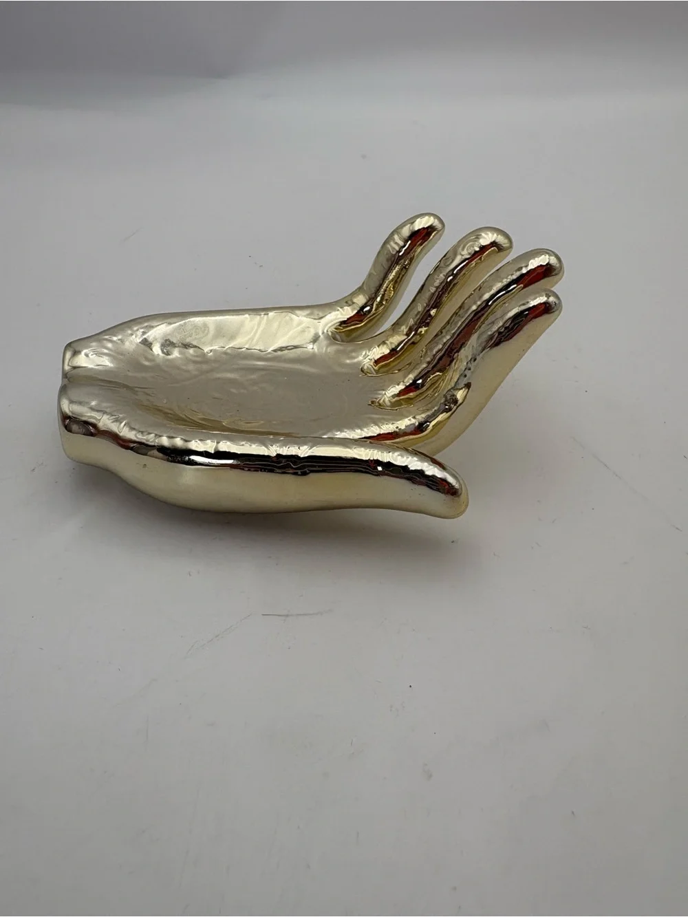 Decorative Ceramic Hand Trinket/Ring Dish - Shiny Gold